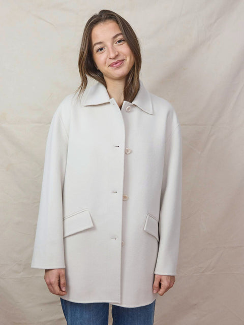 Handmade Wool Coat, creme O/S