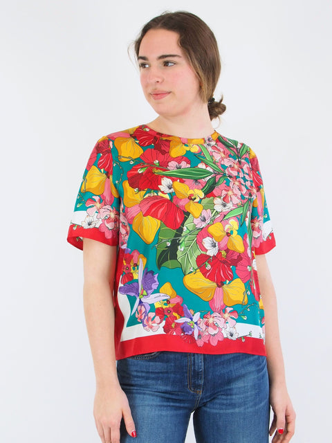 Tropical Flowers SS Blouse