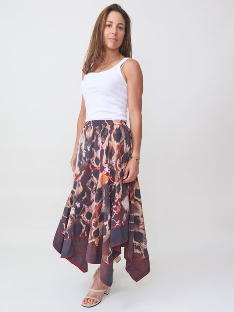 Elda Midi Skirt, Brown