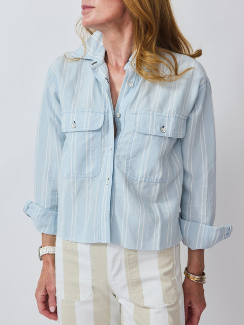 Crosby Stripe, blue linen