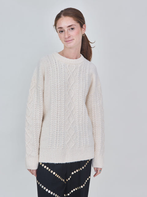 Rayna Cable Sweater, cream
