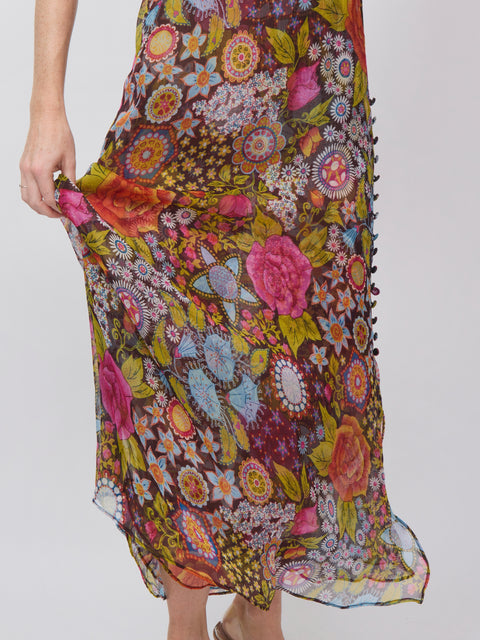 Athens Bloom Mirage Dress, Dark Brown