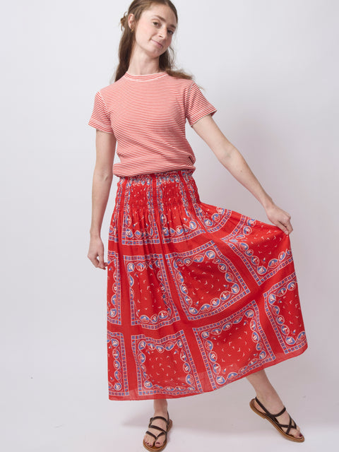 Canary Skirt, red sailboat bandana