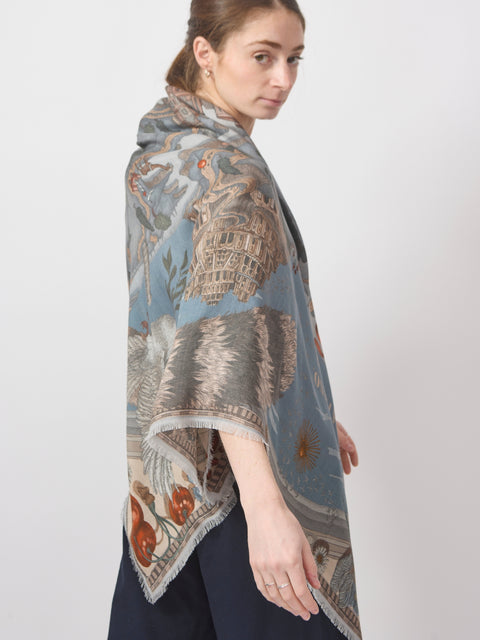 The Medici Cheetah Wool/Silk 135cm x 135cm