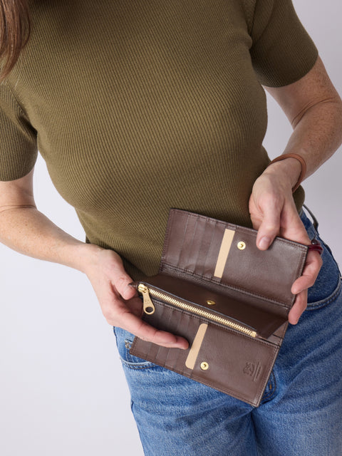 Storia Medium Wallet, Marrone Tabacco