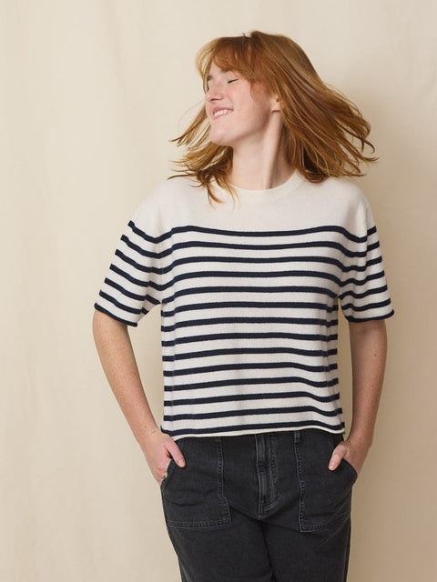 Cila, Cream/Navy Stripes