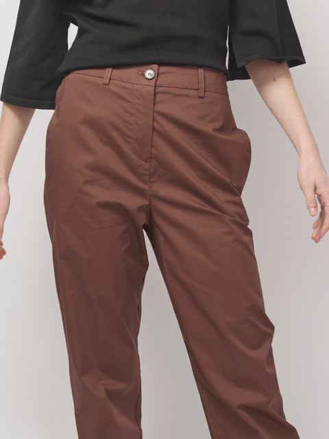 Pantalone Popeline Dritto, choco