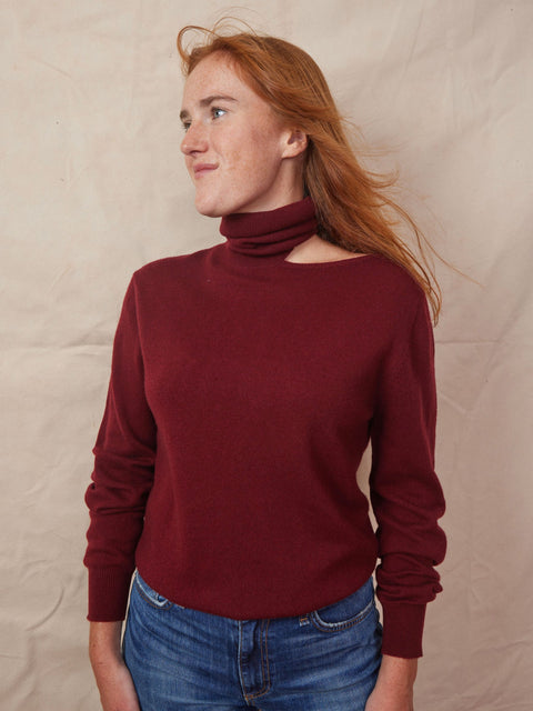 Slit Neck Sweater, Valentine