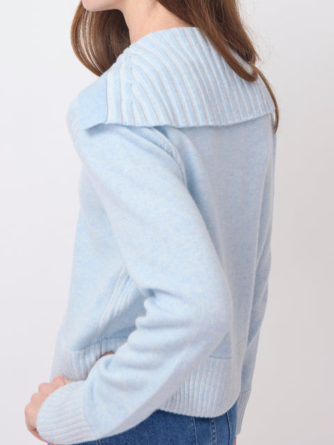 Plaited Zip Cardigan, horizon