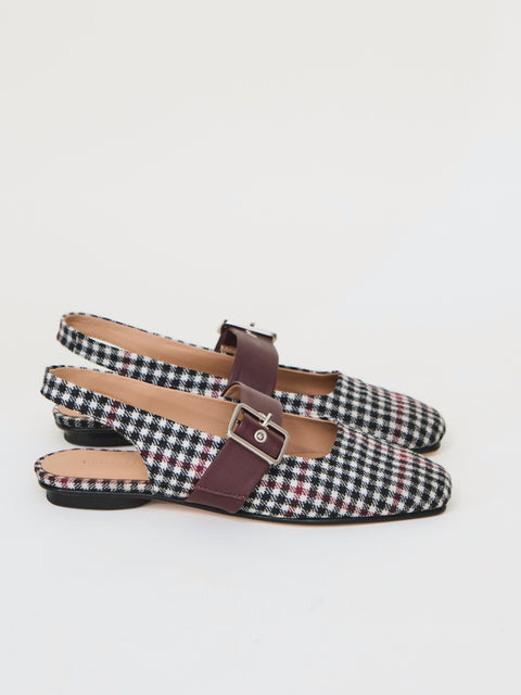 Farrah, black & white tweed