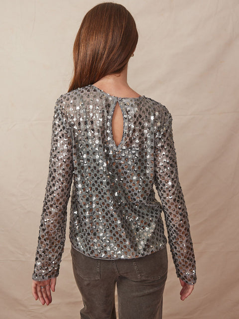 Jasmin Top, Silver Sequince