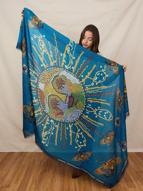 Embroidered Sun Scarf