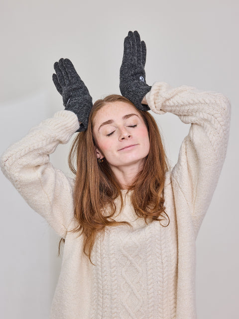 Basic Wool Glove, Charcoal