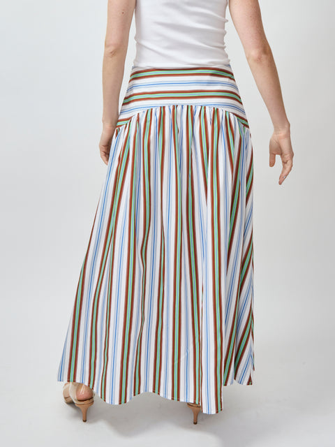 In the Name of Love Skirt, blue/green stripe