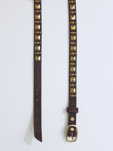 Chia Belt, chocolate suede