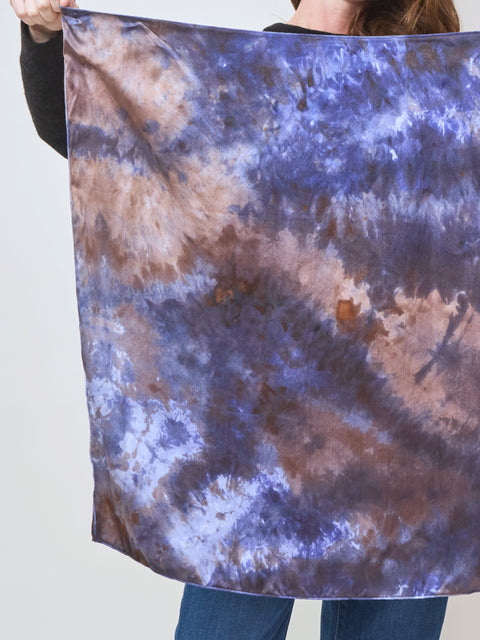 Voyage silk scarf, cognac