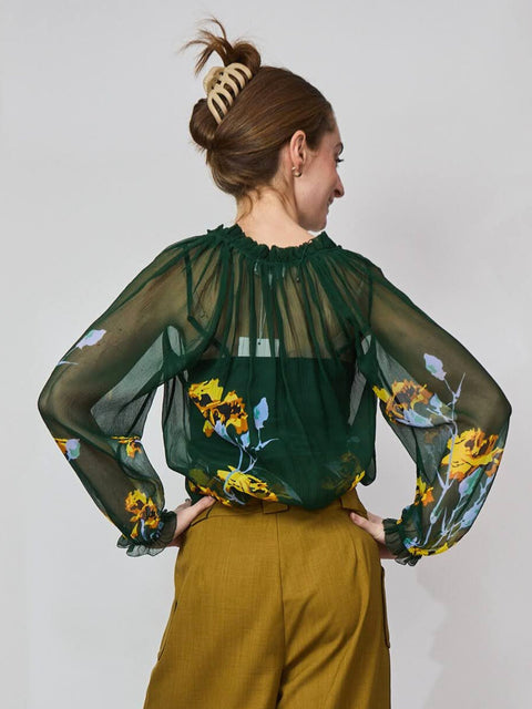 Karla Blouse, Green Orchid