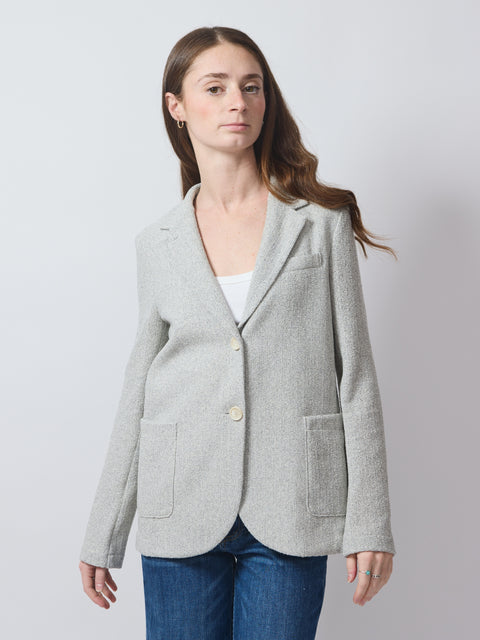 Frise Standup Collar Blazer, ash