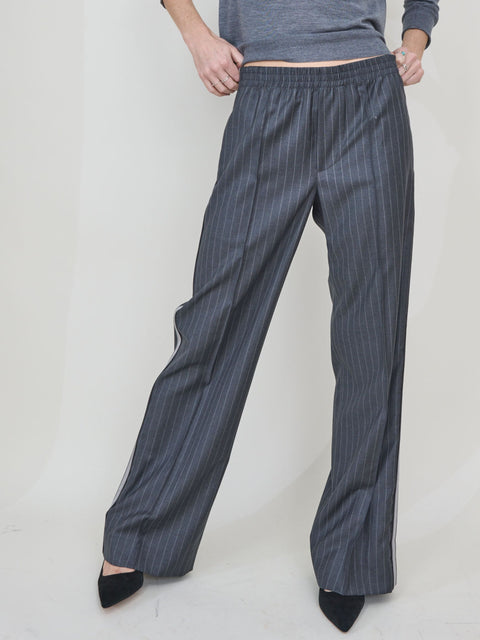 Chaplin Trousers, Grey Pinstripe