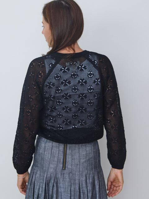 Crochet Cardigan, black