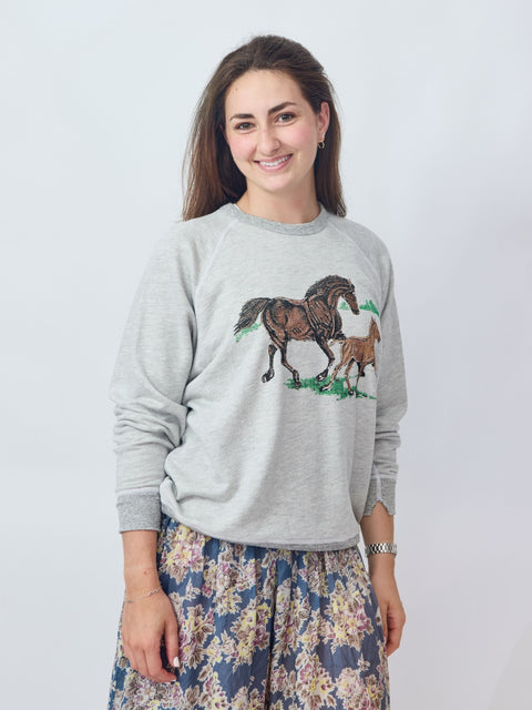 College Sweatshirt, Running Horses