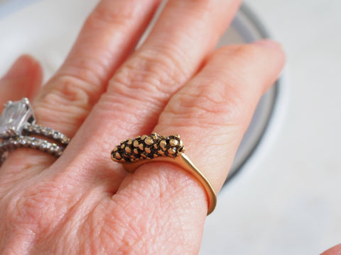Caviar Ring, Bronze