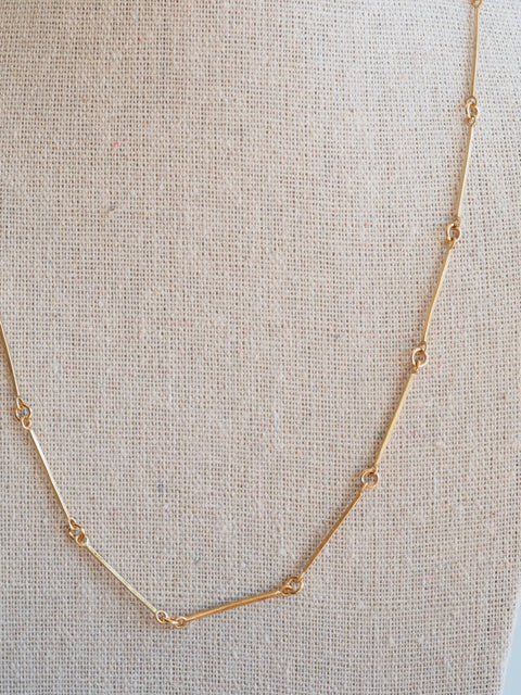 Bar Chain Bronze Necklace