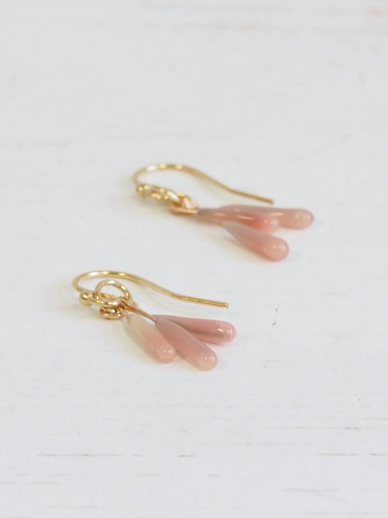 Thread Earrings, salmon pink