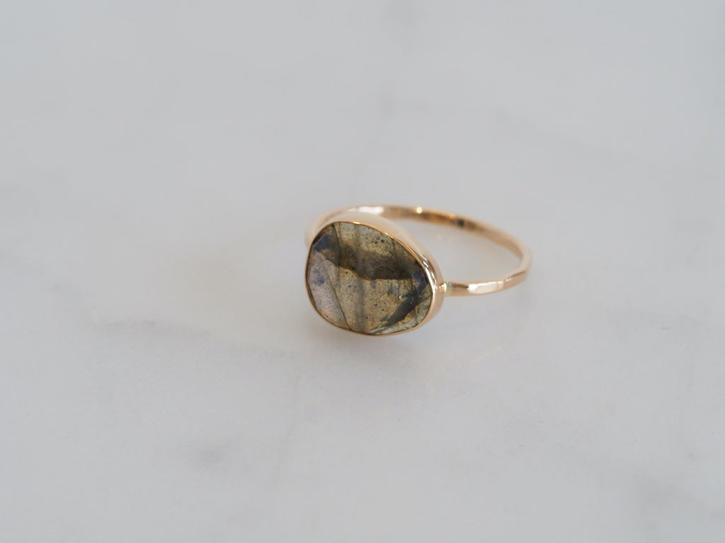 Labradorite Freeform Ring, 14K