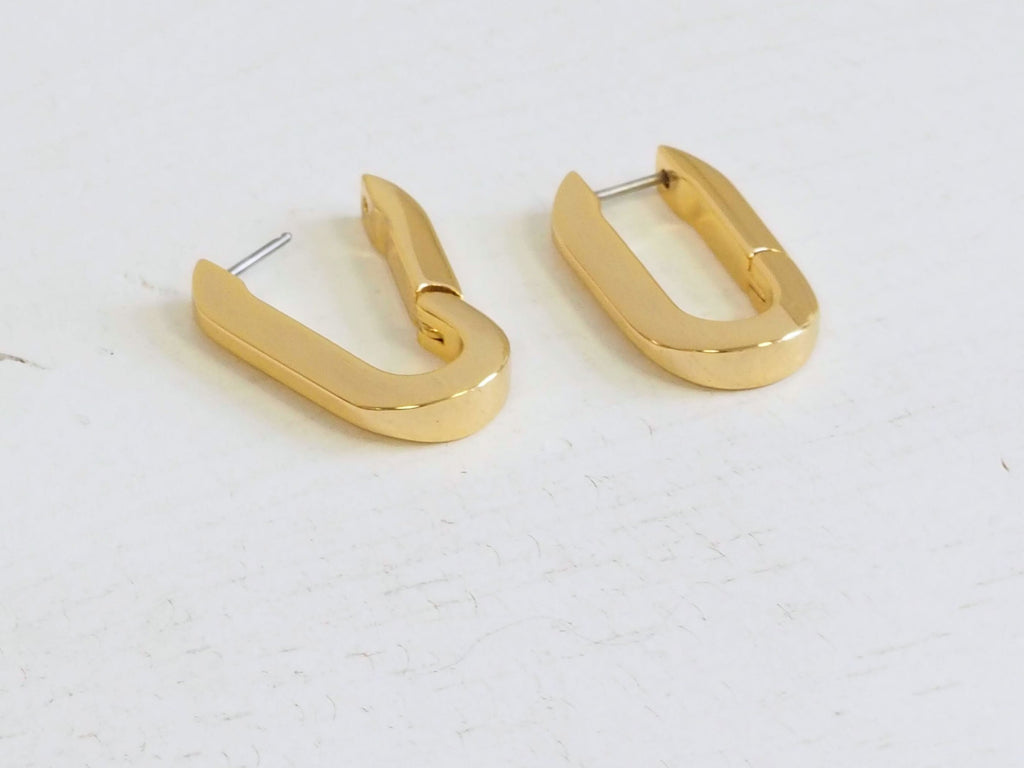 U-Link Earrings, High Polish Gold