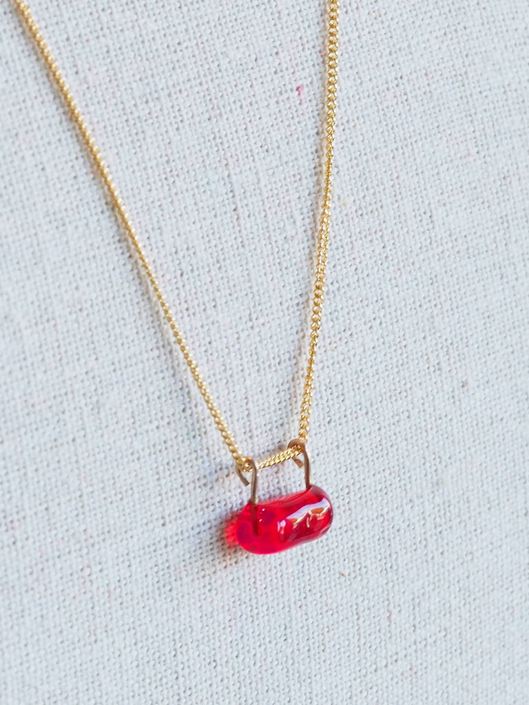 Attache Simple Necklace, Red