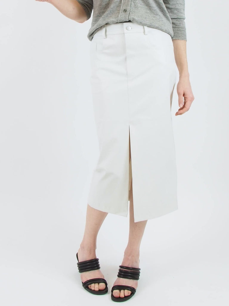 the 5-pocket skirt, oil white